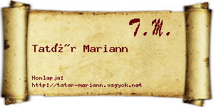Tatár Mariann névjegykártya