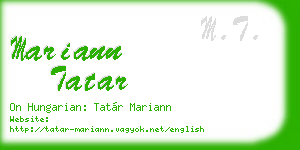 mariann tatar business card